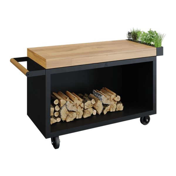OFYR mise en place table black 135 PRO teak hout