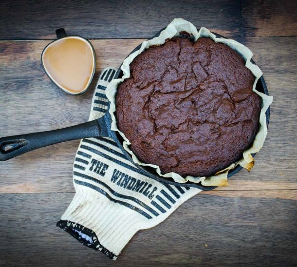 Brownies met gerookte whiskykaramel