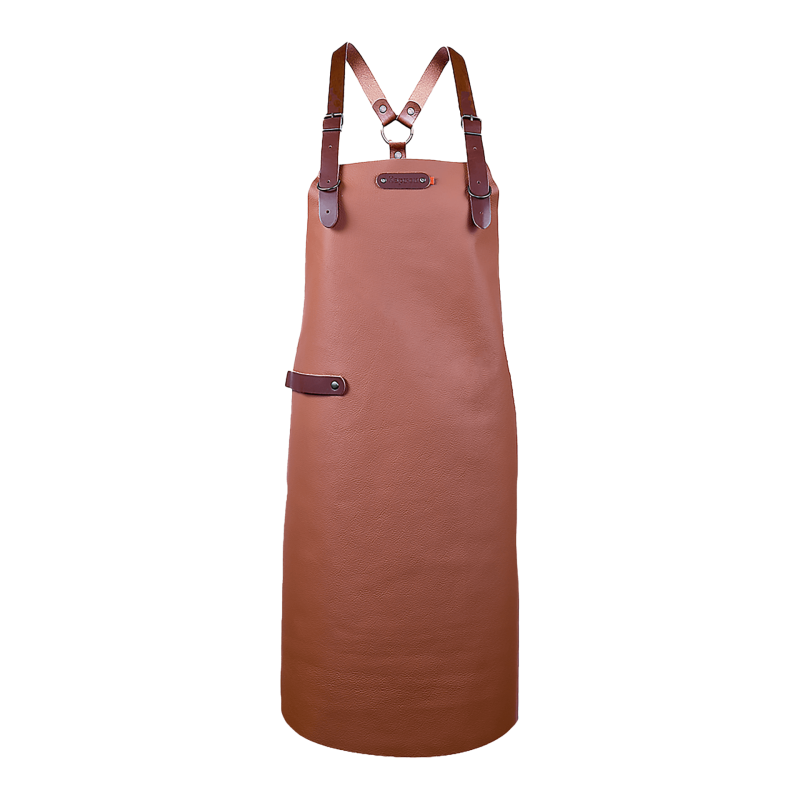 Xapron Bovine leren BBQ schort met schouderbanden