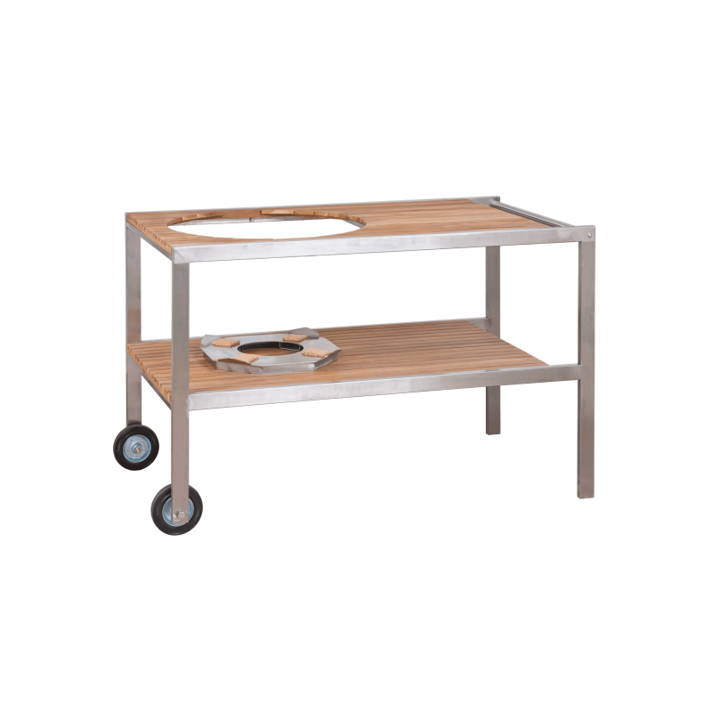 Monolith Classic teakhouten en RVS tafel