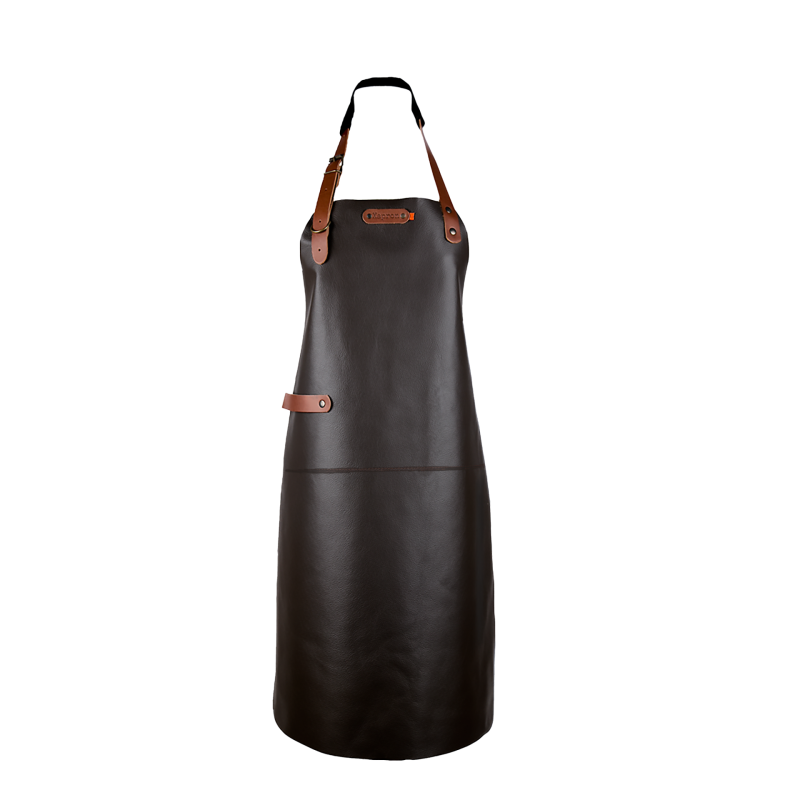 Xapron Dallas leren BBQ schort – nekband