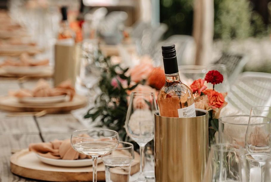 BBQ bruiloft tafel gedekt