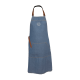 Xapron denim schort met leren banden