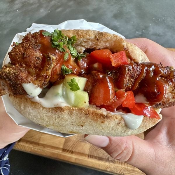 Broodje shoarma van de bbq