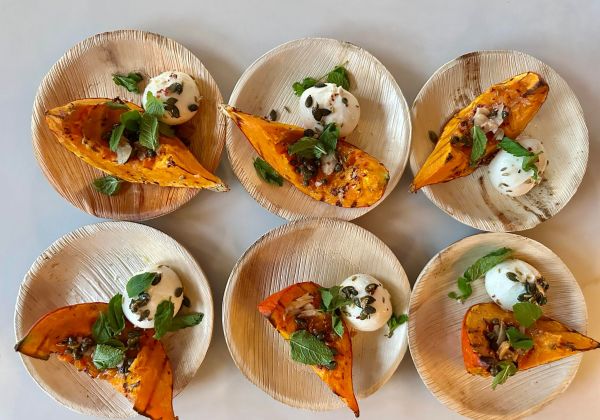 Pompoen met agrodolce en burrata