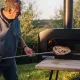 Houtgestookte pizza oven van Vonken in gebruik