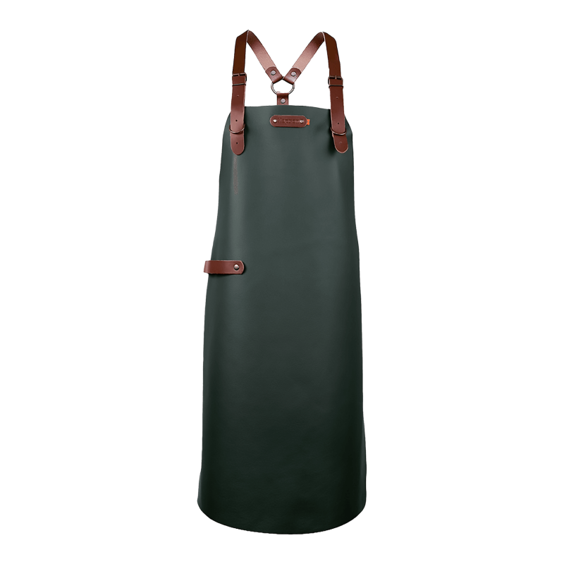 Xapron Bovine leren BBQ schort met schouderbanden
