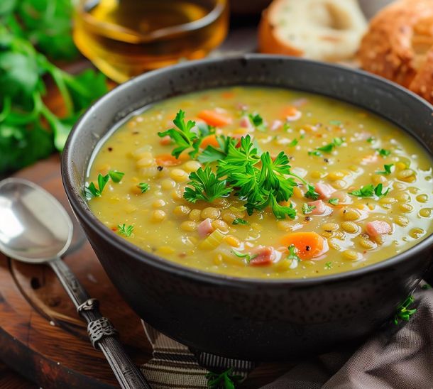 Erwtensoep op de kamado BBQ