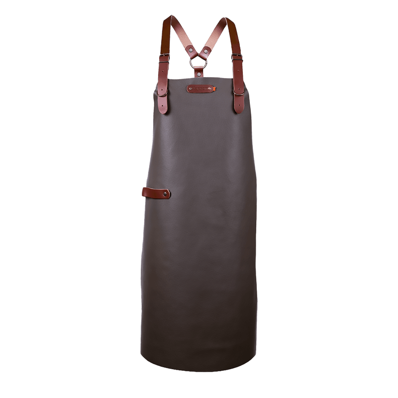 Xapron Bovine leren BBQ schort met schouderbanden