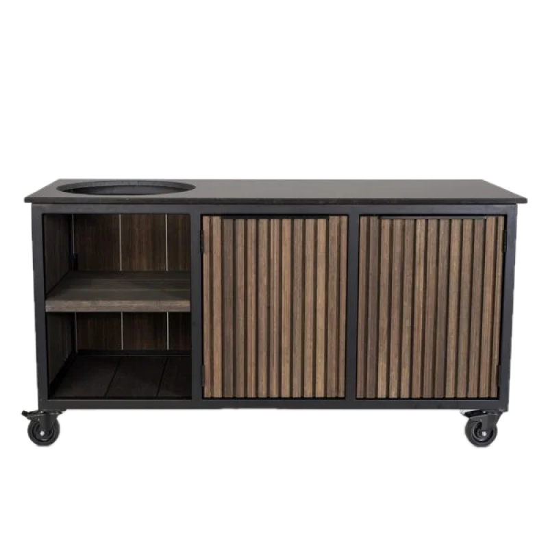 Fraaii Kamado buitenkeuken bamboe graphite rhombus inferno