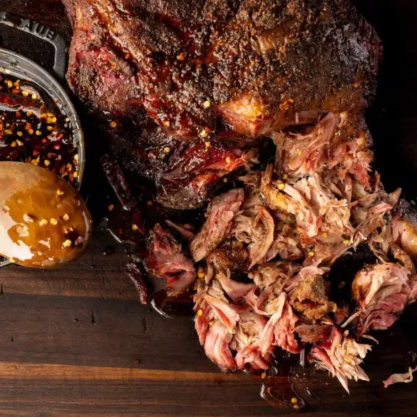 Pulled pork van de BBQ