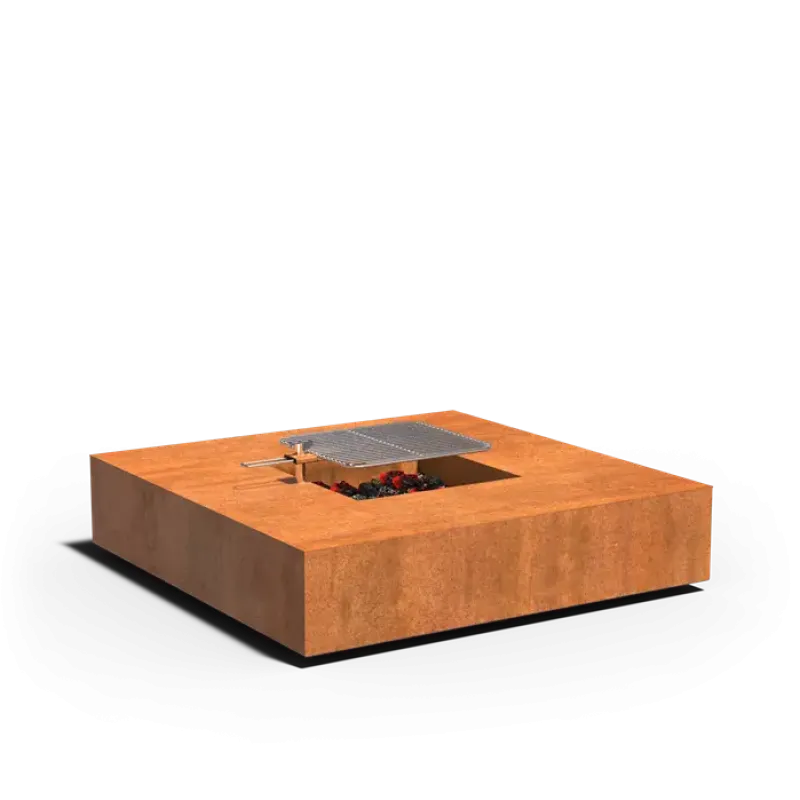Adezz Quad vuurtafel cortenstaal + grill