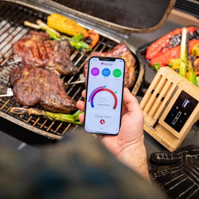 Meater block verbonden met app