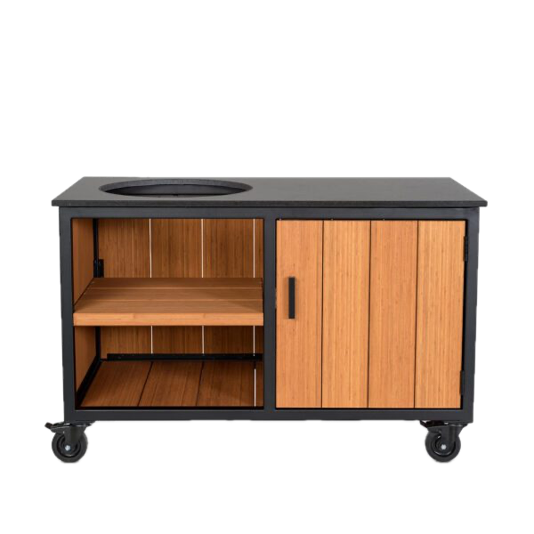 Fraaii Kamado buitenkeuken bamboe teak oil storage