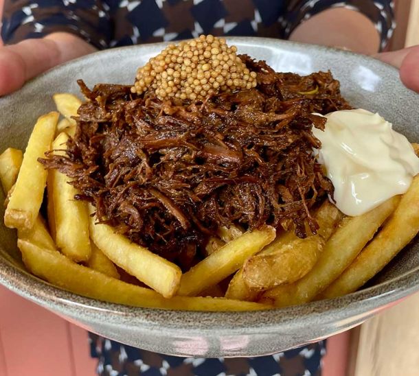 Loaded fries van de BBQ