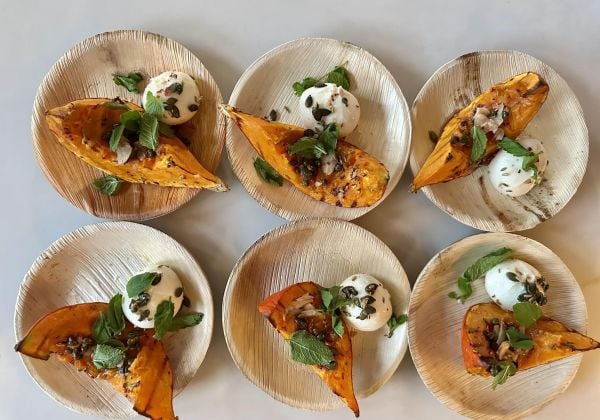 Pompoen met agrodolce en burrata