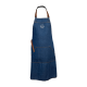 Xapron denim schort met leren banden
