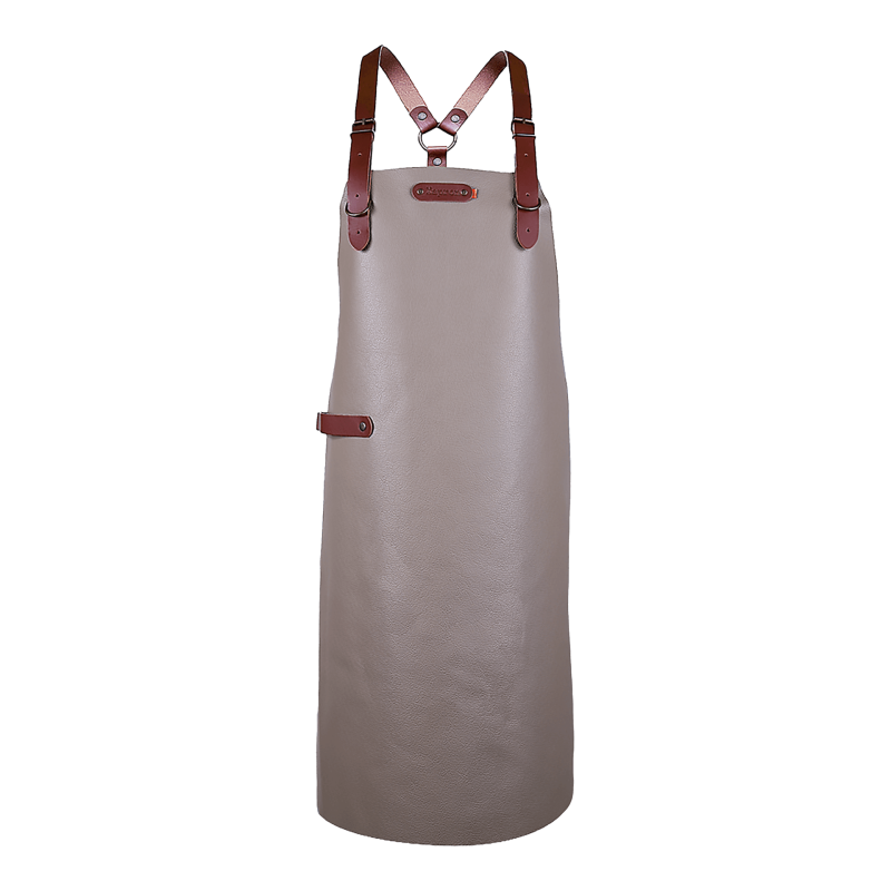 Xapron Bovine leren BBQ schort met schouderbanden