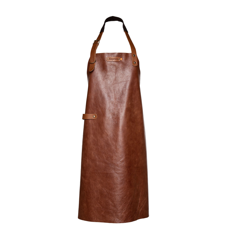 Xapron New York leren BBQ schort met nekband
