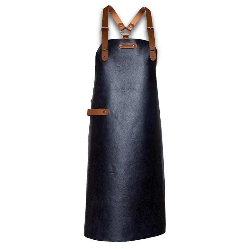 Xapron New York leren BBQ schort met schouderbanden