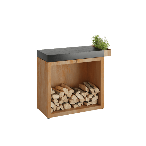 OFYR butcher block storage 90 corten donker grijs keramiek