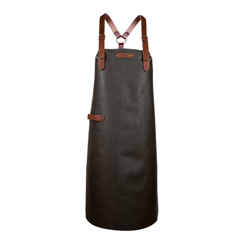Xapron Bovine leren BBQ schort met schouderbanden