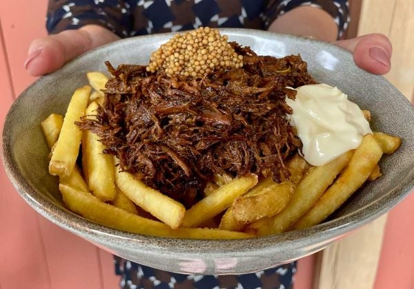 Loaded fries van de BBQ