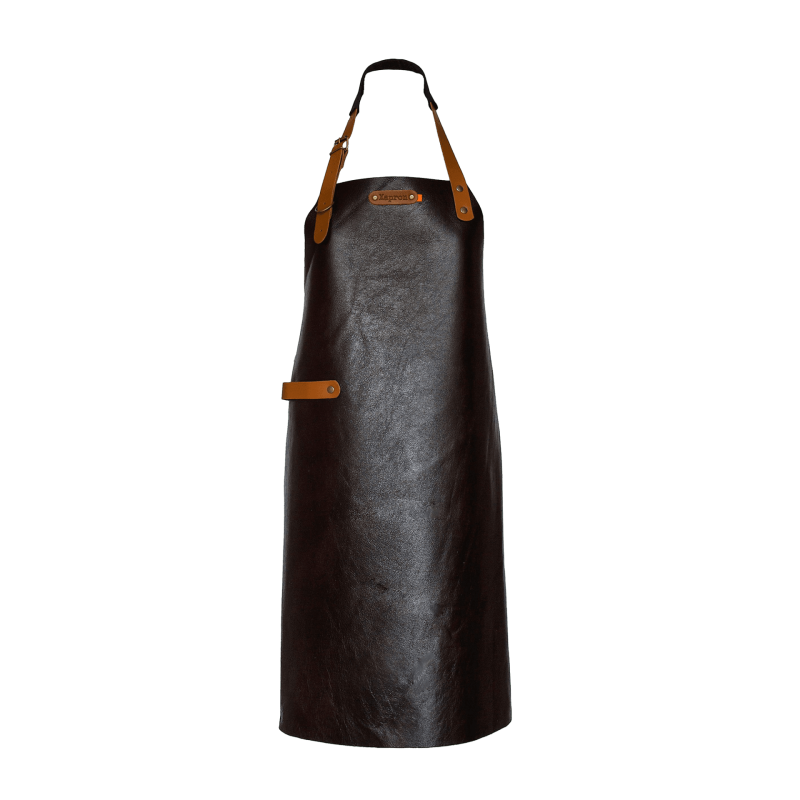 Xapron New York leren BBQ schort met nekband