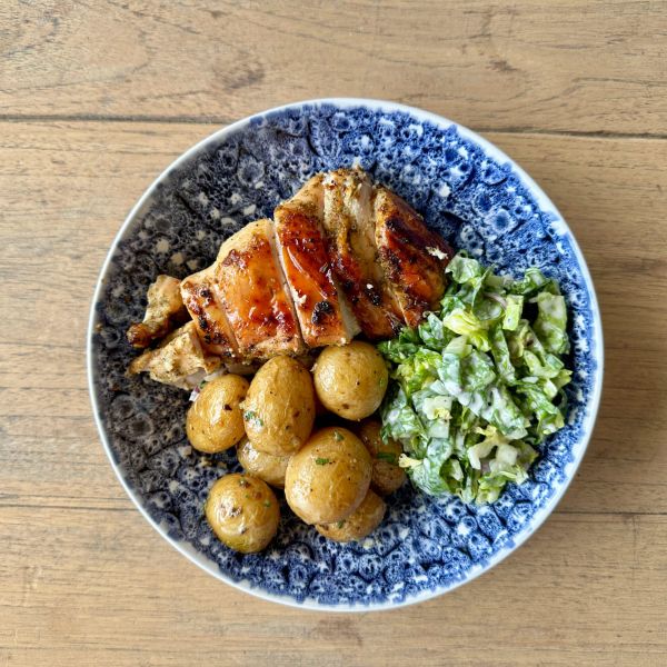Gildehoen kipfilet met krieltjes uit de JoeTisserie