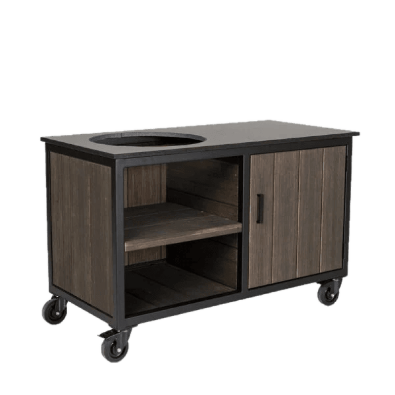 Fraaii Kamado buitenkeuken bamboe graphite storage