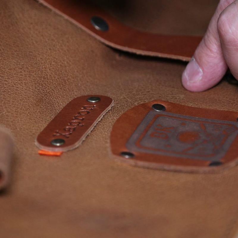 Xapron Bovine leren BBQ schort met nekband