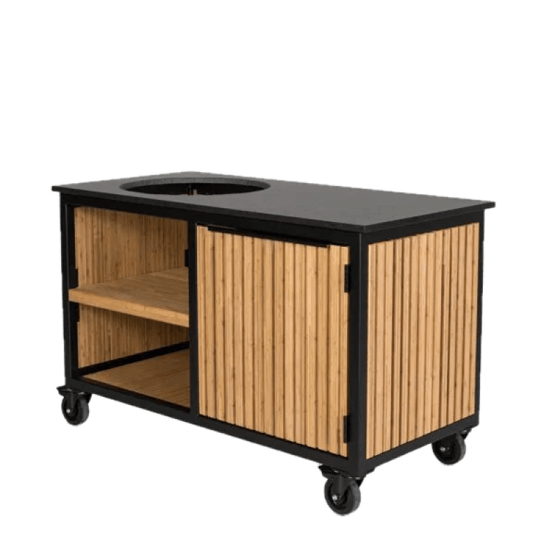 Fraaii Kamado buitenkeuken bamboe naturel rhombus storage