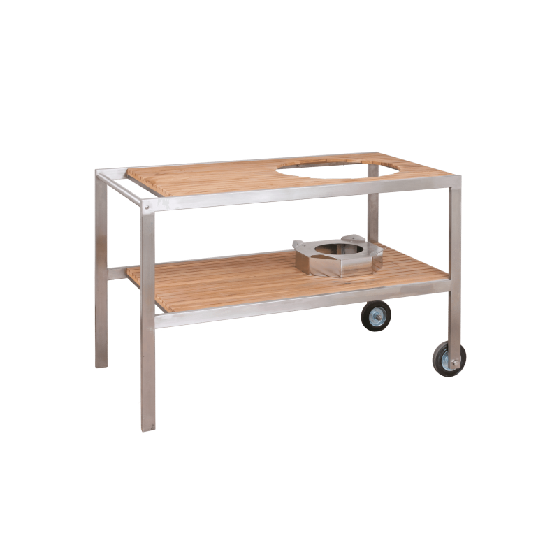 Monolith Classic teakhouten en RVS tafel