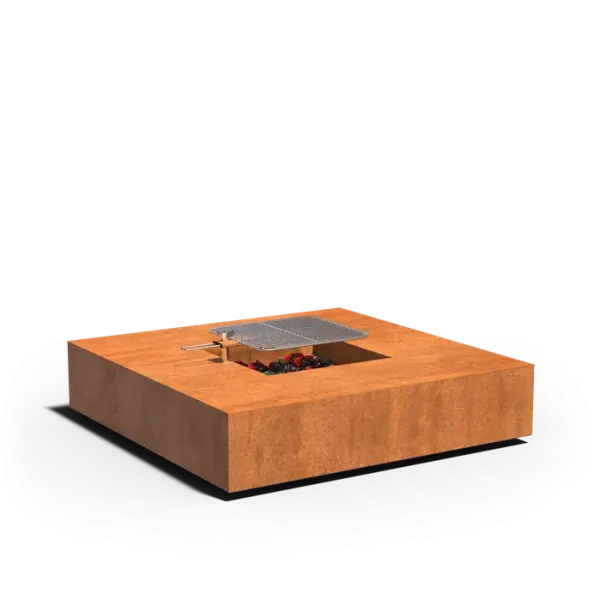 Adezz Quad vuurtafel cortenstaal + grill