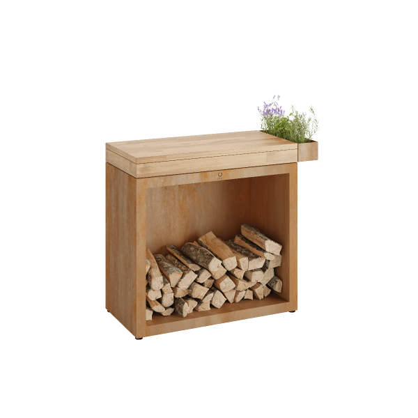 OFYR butcher block storage 90 corten teak hout