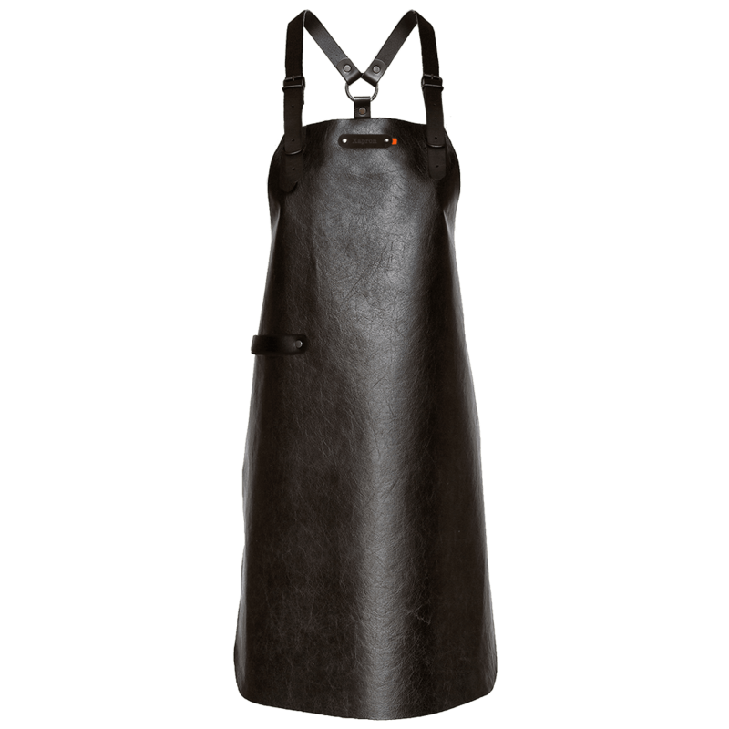Xapron New York leren BBQ schort met schouderbanden