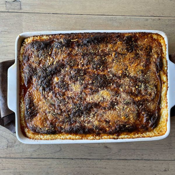 Moussaka van de houtoven