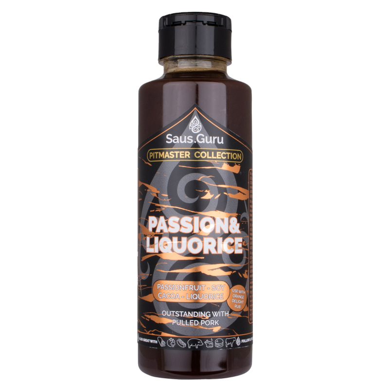 Saus.guru Passion en liquorice – Pitmaster sauce – 500ml