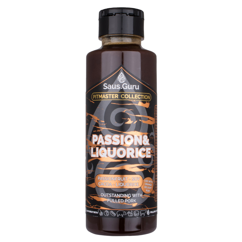 Saus.guru Passion en liquorice – Pitmaster sauce – 500ml